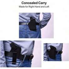 Tactical Gear 2 Pack Gun Holster IWB/OWB Nylon Concealed Carry Holster, Universal Pistol Holster Fits M&P Shield Ruger Springfield, Right/Left Handed Belt Clip For Compact Subcompact Handguns - 黑色2件 - 查看 4