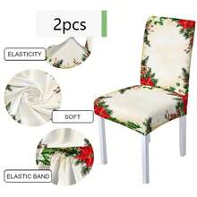 1/4/6/8 Stücke Set, modische Weihnachts-Muster Stuhlbezüge/Bürostuhlbezüge/Esszimmerstuhlbezüge, geeignet für moderne Inneneinrichtung Zuhause, Restaurant und Hotel Dekoration. Die elastischen Stuhlbezüge sind waschbar, ideal als Weihnachtsgeschenke. - Verschiedenfarbig - Übersicht 29