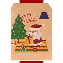 10pcs Christmas Candy Paper Bags, Christmas Tree & Santa Claus Kraft Paper Bags, Holiday Party Snack Gift Packaging Bags Christmas Christmas Decorations Christmas Pajamas Christmas Gifts Christmas Decor