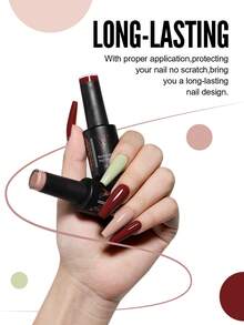 YOKEFELLOW 6 Color 10ML Fall Nude UV Gel Nail Polish Set Semi Permanent Autumn Shades Gel Nails Soak Off UV LED For French Nails And Manicure Salon Gift - 彩色 - 查看 4