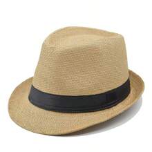1pc SummerAutumn Breathable Linen Jazz Hat, British Style Casual Gentleman Fedora(Complimentary Hat Holder) - White - View 13
