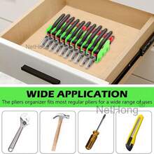 10-Slot Pliers Cutters Rack ABS Spanner Storage Holder Tool Organizer Fit 3" - Green - View 7