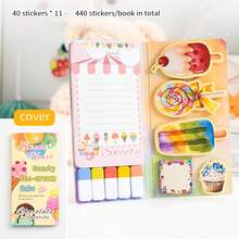1 conjunto de adesivos combinados de desenho animado, alto valor de cor, fofos, multifuncionais, marcadores de classificação, adesivos para cenas decorativas de manuais