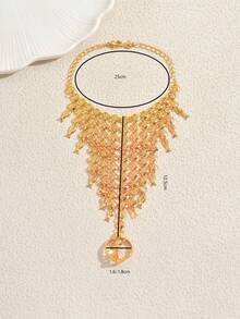 1 Peça Anel-Pulseira Ajustável de Estilo Boêmio Vintage com Borla Geométrica, Adequado para Desempenho, Festa e Reunião Femininas