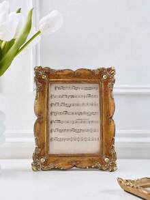 1 Piece Of Vintage American Resin Photo Frame, Wall And Bedside Decoration Painting, Desktop Decoration And Home Decoration, French Vintage Flower Carving Photo Frame, Suitable For Living Room, Bedroom, Office, Studio, Gallery, Record The Beautiful Moments In Daily Life, Collect Precious Memory Gifts Birthday Graduation, Holiday Record Gifts