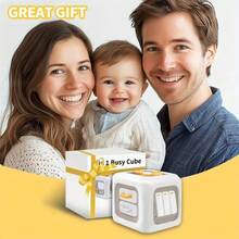 WeRein Busy Cube For Toddlers Montessori 6-Sided Busy Cube For Kids - Interactive Finger Training Toy, Buttons, Levers & Switches, LdealFor Boys & Girls & Perfect Holiday Gift, Entertainment, Playful Design - White - View 10