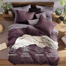 Comforter Set - 7 Pieces Bed In A Bag Queen Bedding Sets With Comforter, Sheets, Pillowcases & Shams, Reversible Bedding Comforters Sets - 義大利李子 - 查看 2