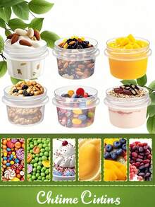 8pcs Reusable Small Food Storage Containers With Leakproof Screw Caps, Stackable Freezer For Fruits Snacks Sauces, Meal Prep Kitchen Organizer