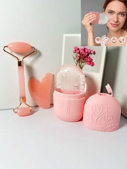 3pcs Massage Ice,Ice Surface Roller - Facial Skin Care Ice Roller Set, Facial Massage Tool, Silicone Ice Surface Roller, Ice Roller, Massager And Scraper, For Facial And Eye Puffiness, Facial Massager Contour And Enhance Skin Care And Radiance, For Eyes, Neck And Face, Ice Surface Roller Mold - Skin Care Tool. Summer Ice Massage Products, Essential Items For Travel.,Beauty,Skin Care Products,Spa,Self Care,Skin Care Tools,Face Care,Esthetician Supplies,Massage,Face Massage Tool,Face Roller