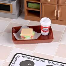 Dollhouse Miniature Food Play Coffee Sandwich Cake Beverage Set Mini Restaurant Breakfast Afternoon Tea Desktop Decoration