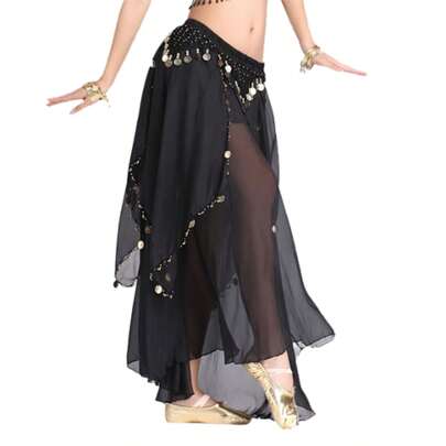 1 件爵士、拉丁、肚皮舞表演服装下装、舞台表演裙、肚皮舞练习裙、舞蹈服、舞蹈配饰