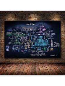 空洞骑士圣巢地图游戏海报高清帆布墙画适用于房间家居装饰装饰画海报印刷品 - M - 查看 10