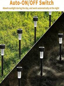 10pcs Solar LED Lights, Outdoor Solar LED Lawn Lights, 35 Milliamperes,Solar Landscape Decorative Lights, Waterproof And Durable. They Are Suitable For Courtyards, Lawns, Paths, Decks, Driveways And Gardens, As Well As For Decorating Festival Parties And Garden Walkways. - warm light lamp - 查看 5