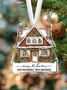 New Memories New Beginnings, New Home Ornament, House Warming Gifts, Christmas Tree Hanging Decoration, New Home Acrylic Ornament Idea For New House Decor, Housewarming Gifts For New House, Moving House Gift For Family Home Decor Christmas Decorations Room Decor - Multicolor - View 1