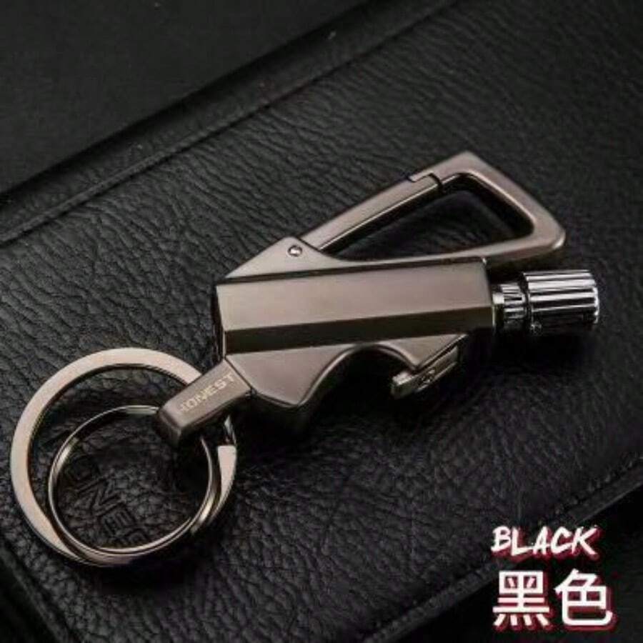 Permanent Match Infinity Lighter With Multitool Keychain Bottle Opener, Reusable Waterproof Match Strike Anywhere, Forever Flint Fire Starter For Outdoor Survival, For Men Multi-Functional - 黑色 - 查看 1