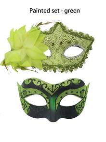 2 piezas Nuevo Juego de Máscara Floral Brillante de Alta Gama 2025, Máscara Superior con Patrón de Dragón Pintado Unisex, Decoración para los Ojos para Belleza, Fiesta de Halloween, Varios Eventos