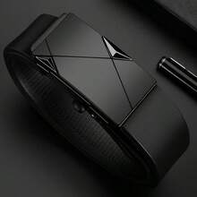 1条/2条装男士时尚自动扣腰带，休闲百搭腰带，送给年轻和中年男士的完美礼物 - 黑色 - 查看 10