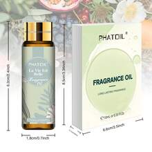 1pc 10ml/0.33fl.Oz Fragrance Oil Perfume Scent, Fruit Scent Essential Oils With Dropper PHATOIL Coconut& Vanilla Bubble Gum Sea Breeze Parma Violet Orange Blossom Freesia Marshmallow Apple Mango Strawberry Cherry Coconut Litchi Peach Pineapple