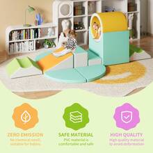 Soft Play Climbing For Toddlers, 8/10pcs Foam Climbing Blocks For Toddlers For Nursery, Living Room, Baby Climbing Blocks With Tunnel For Climb,Crawl And Slide - 橘色 - 查看 9