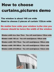 1pc Semi-Blackout Geometric Half-Circle Print Linen Curtain, Modern American Style For Bedroom, Study, Balcony, Living Room, Casement Window - Multicolor - View 4