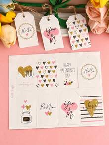 48 Stücke - Vintage Valentinstag Banner Dekoration - Rosa Valentinstag Glückliches Hängendes Kranz Banner, Vintage Valentinstag Banner, Valentinstag Jahrestag Kamin Fenster Dekoration Party Zubehör