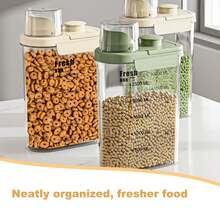 Recipiente hermético para alimentos, reutilizable, con tapa de plástico, organizador para cereales (1 unidad x 2,8 L - Verde cristal)