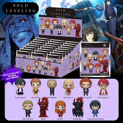 Crunchyroll 1/3PCS Solo Leveling Officially Licensed Dark Fantasy Blind Bag Keychain 3D Wear-Resistant Random One Anime Collection Backpack Accessory Cosplay Gift Shadow Awakening Hunter's Glory Shadow Lord Character Blind Bag Anime Convention Game Party Halloween Birthday Christmas