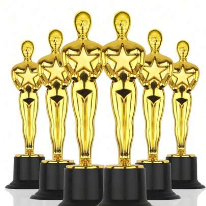 Bộ 1/3/5 chiếc cúp vàng, huy chương vàng, cúp mini, cúp hình ngôi sao năm cánh nhỏ bằng vàng, cúp nhựa, thích hợp cho các cuộc thi, sự kiện, trận đấu thể thao, trang trí tiệc, biểu diễn, lễ trao giải và quà tặng khen thưởng.