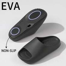 ASHALI Women's Indoor Slippers, Bathroom Waterproof Anti-Slip Slippers, Couples Style - Black - View 4