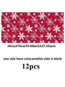 17"X600" Roll Of Reindeer & Snowflake Reversible Gift Wrapping Paper With Stickers, Suitable For Teens & Family Gifts, Christmas