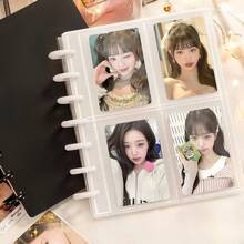 Youcheng Youpin 1 álbum de fotos, pasta para cartões de fotos K-POP de 3-3,5 pol., porta-cartões de fotos com 4 bolsos, porta-cartões de fotos, livro de cartas de jogos de anime, pode conter cartões de K-pop/cartões esportivos/cartões de beisebol, etc.