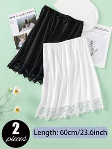 3件/2件/1件 包臀内衬裙 打底裙 防走光裙 多色 纯色 春夏款 防透防走光 中长裙 内衬裙 蕾丝底 防静电半裙 松紧腰带 适合偏胖女生 适合日常穿着 - 彩色 - 查看 45