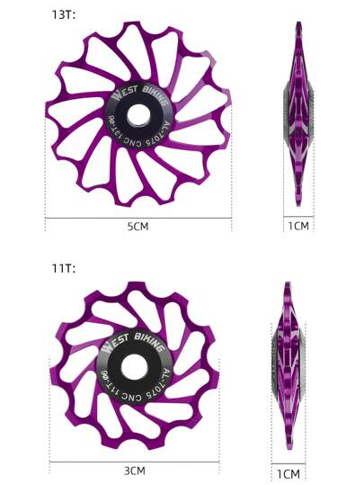 WEST BIKING Mountainbike Keramik Hinterrad Antriebsführungsrolle - 11T/13T Zahnrad Übertragung/Aluminiumlegierung Peilin Lager Spannrolle