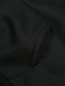 Sudadera con capucha de patrón de anime casual para hombres - Sudadera gris de manga larga con impresión de letras japonesas en negrita, lavable aáquina, ropa de calle de invierno, ropa cómoda|Diseño Visual de Animación|Tela duradera - Negro - Ver 2