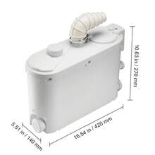 Macerator Pump, 500W, 29 GPM Flow, 26 Ft/8 M Head, Macerator Sewerage Toilet Pump With 4 Water Inlets, Waste Water Disposal Upflush Machine For Kitchen, Basement, Shower, Sink, Laundry, Bathtub - US A Type Plug(110-127V) - View 10