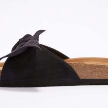 Womens Slip On Flip Flops Ring Toe Strappy Summer Gladiator Flat Sandals - màu đen - Xem 4