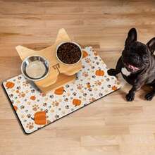 1pc Green Small Print Diatom Mud Pet Feeding Mat, Anti-Slip Quick-Drying Dog And Cat Food And Water Bowl Mat, Easy To Clean Pet Supplies, Suitable For Various Bowls - Multicolor - View 10