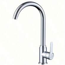 360° Swivel Stainless Steel Kitchen Faucet - With Water Supply Hose, Bathroom And Toilet Cold And Hot Water Faucet, Splash-Proof, Soft Bubble Outlet - Multicolor - View 11