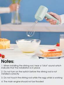 多功能双头电动打蛋器，可搅拌、打发、分离蛋清、制作咖啡，适用于鸡蛋、面粉、咖啡、牛奶、燕麦片等烘焙原料，电池容量1200mAh/800mAh，USB充电，3档速度调节 - 彩色 - 查看 12