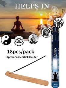 18pcs Incense Sticks With Incense Holder, Long Lasting Fragrance, Artificial Wooden Material, Suitable For Home, Camping, Yoga, Holidays And Gifts - Multicolor - View 15