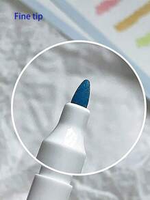 15 Color Fluorescent Pen Set Soft Water Double Headed Mark Pen Marking Note Number Pen Drawing Notebook Diary Student Stationery Office Supplies(Random Style)