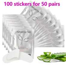 100pcs Eye Pads For Eyelash Extension, Hydrogel Under Eye Patches Without Lint For Eye Lash Makeup And Skin Care Tool - Silver - View 1