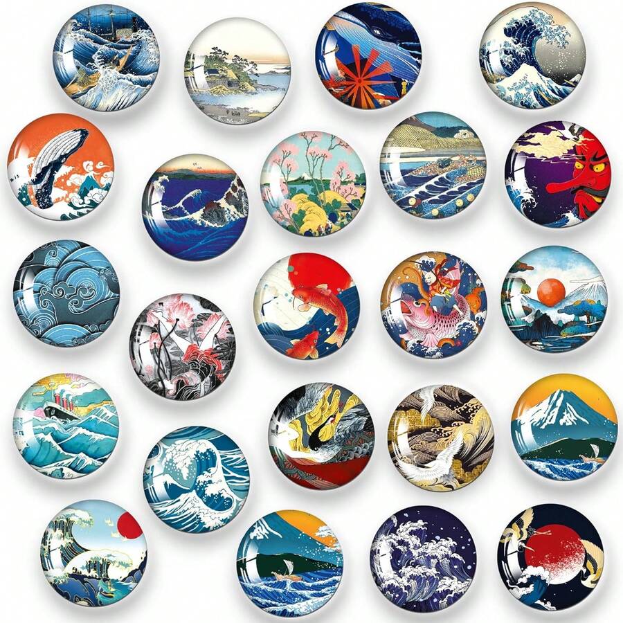 (Fast Shipping Free Shipping) MORCART 30Pack Art Decorative Fridge Magnets Cute Refrigerator Magnets For Locker Whiteboard School Office And Kitchen (Vangogh) - Lukisan Ukiyo - View 1