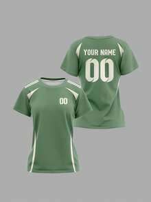 2025 Customized Sports Jersey, Summer Outdoor Sports Singlet Short Sleeve, Women's Sports Team Club Training Jersey Top With Front & Back Personalized Name & Number, Breathable Quick-Dry Casual Everyday Wear, Party Outfit