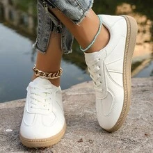 New Casual White Sneakers, Low-Top Sports Shoes, Fashionable Flat Shoes For Women