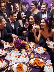 1 pièce/10 pièces/20 pièces/30 pièces/50 pièces/100 pièces Sacs cadeaux d'Halloween, Sacs cadeaux de bonbons, Supports en papier pour sucettes d'Halloween, Cartes support pour sucettes fantôme citrouille d'Halloween, Carte en papier Joyeux Halloween