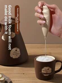 手持式电动奶泡器 - 不锈钢材质，电池供电（不含电池） - 适用于咖啡、拿铁和热巧克力泡沫和鸡蛋、咖啡配件和厨房用具