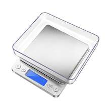 3kg/0.1g Food Scale Precise Grams Kitchen Baking Scale Portable Stainless Steel Surface Easy To Clean Mother's Day Gift - 銀色 - 查看 11