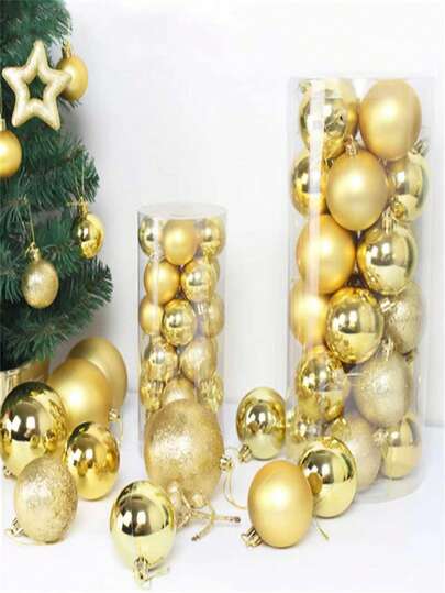 24pcs/Christmas Ball Christmas Tree Decoration Shatterproof Easy To Hang Suitable For Indoor Outdoor Living Room Fireplace Winter Christmas Holiday Party Decoration Christmas Tree Ornaments Home Decor Christmas Decorations Room Decor Christmas Decorations Home Christmas Gifts Christmas Decor