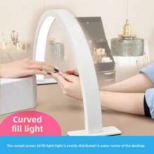 1 件多功能 LED 美甲灯，新月设计，简易按钮控制，便携式美甲光源，适用于美容、睫毛延长、纹身、护肤、台灯，无需电池，工作电压≤36V